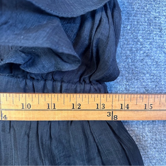 Mustard Seed ruffled flutter sleeve mini dress M layered tiered pockets coquette - Picture 14 of 15